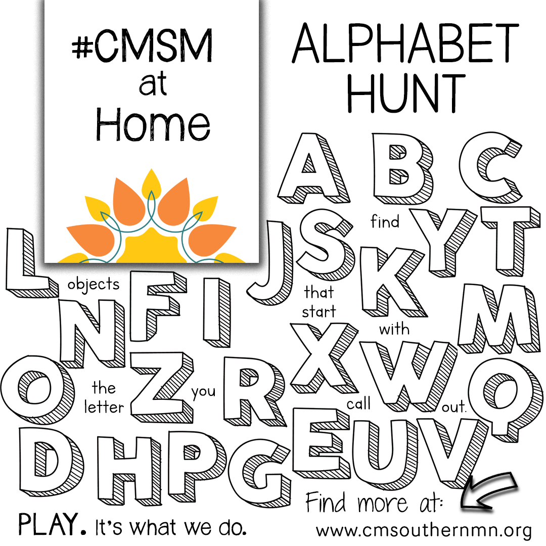Alphabet Hunt educational activity for kids from the Children's Museum of Southern Minnesota