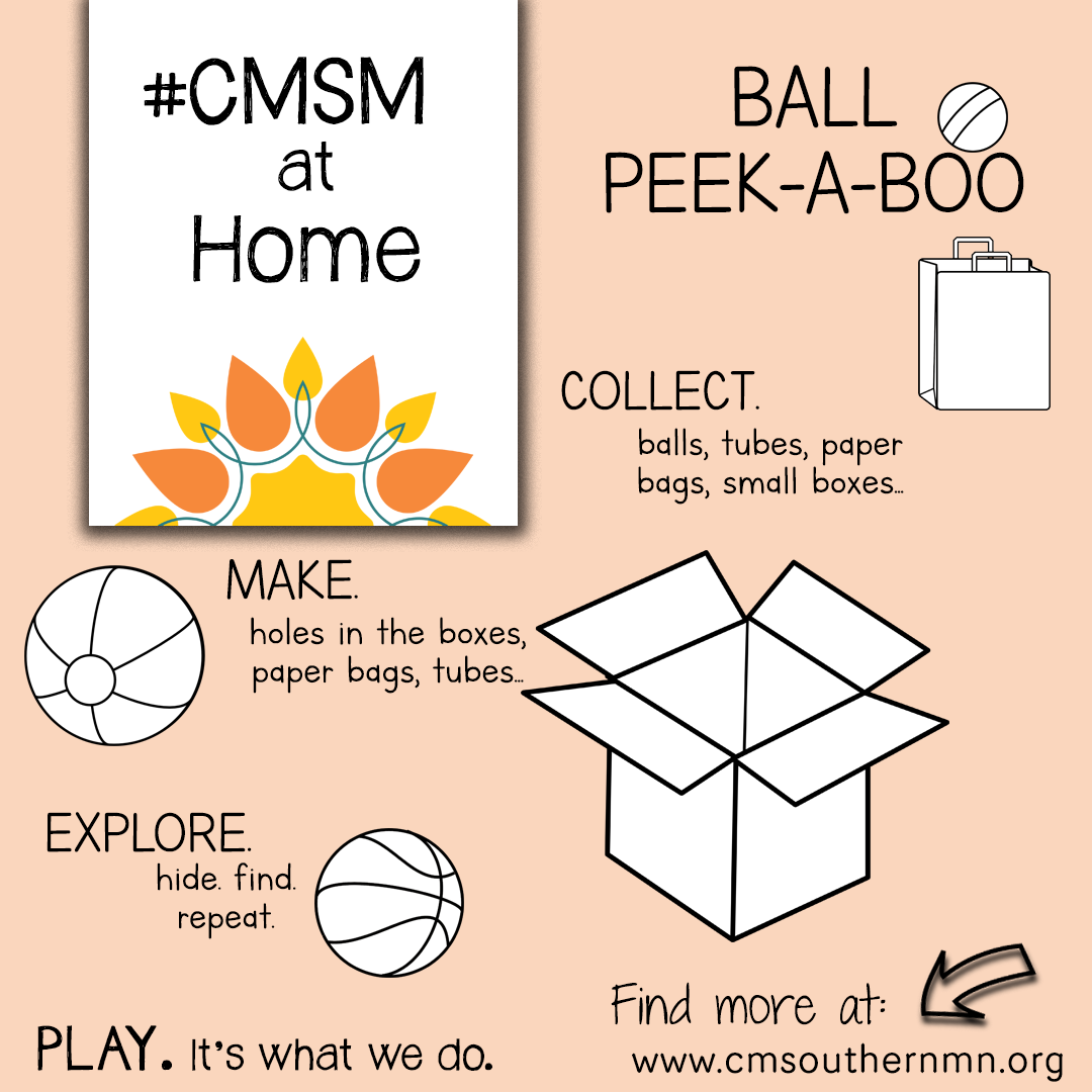 Ball Peek-A-Boo Toddler Wednesday activity for kids from the Children's Museum of Southern Minnesota