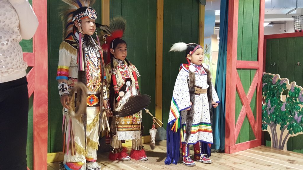 Dakota dancers kid child native american dancing culture Childrens Museum of Southern Minnesota Mankato