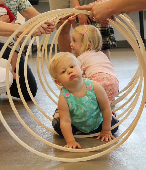 Toddler Wednesday in the Childrens Museum of Southern Minnesota community room weekly programming held each Wednesday morning led by Educators