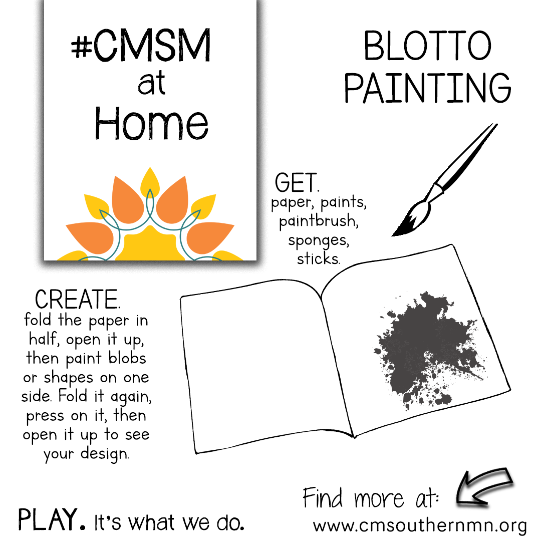 Blotto Painting CMSMatHome Childrens Museum of Southern Minnesota