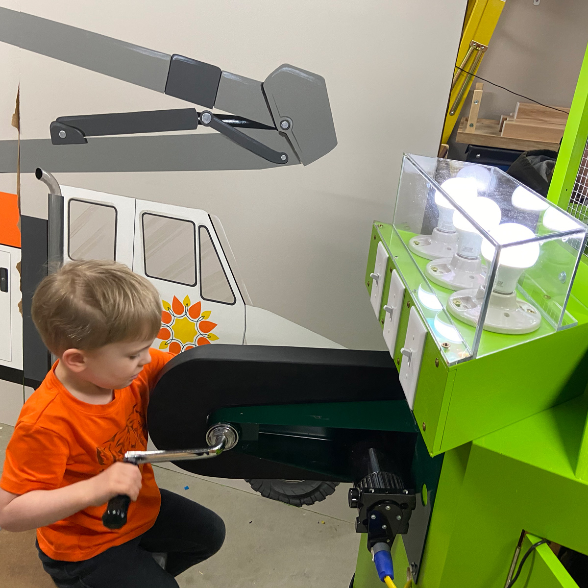 Children prototyping the Power Tower component