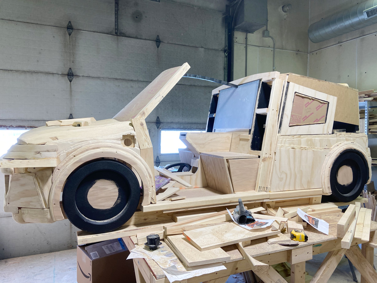 The EV (Electric Vehicle) under construction