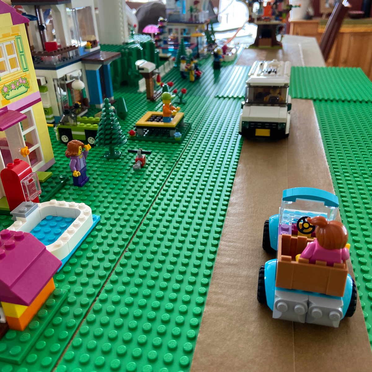 LEGO neighborhood under construction