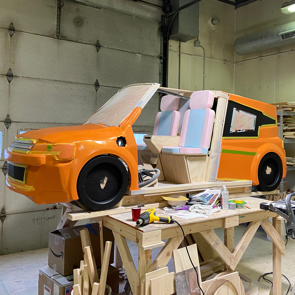 Fresh paint on the EV (Electric Vehicle)