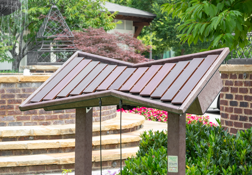 Marimba outdoor musical instrument in the upcoming Music Garden at the Children's Museum of Southern Minnesota