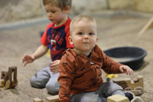 Playing in the quarry at the Childrens Museum of Southern Minnesota