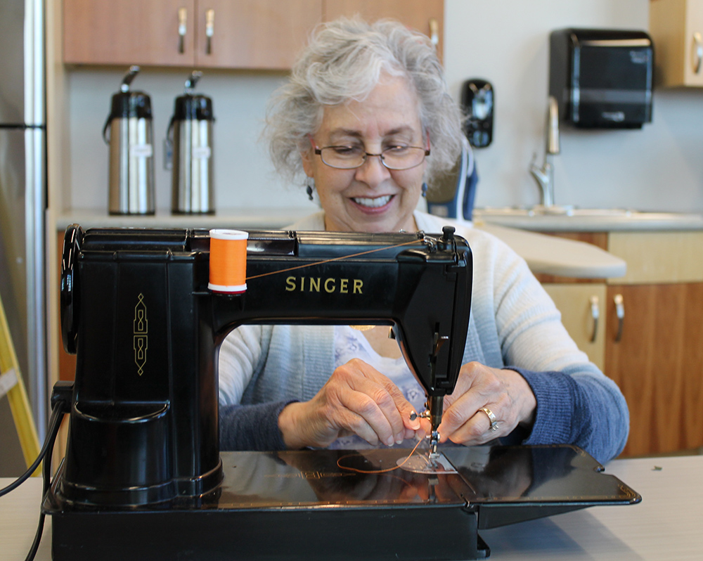 Okies Sew Group getting creative creating loose part toys at the Children's Museum in Mankato