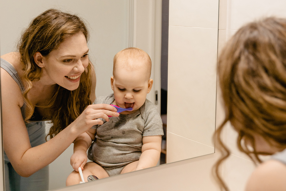 tooth brushing infant dental health for children