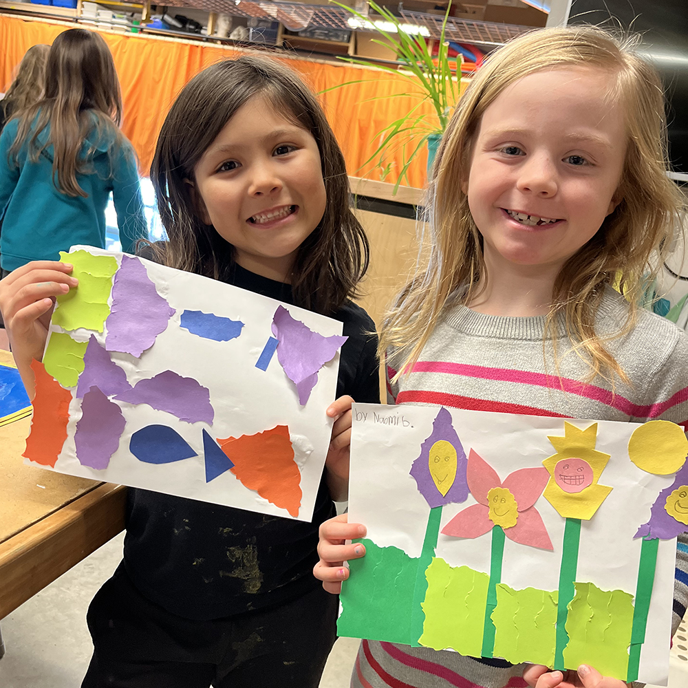 Creating Flowers with Loose Parts activity for kids in Mankato