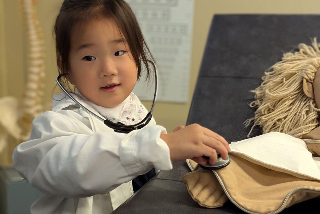 Healthy Me exhibit pretend exam room Children's Museum Southern Minnesota