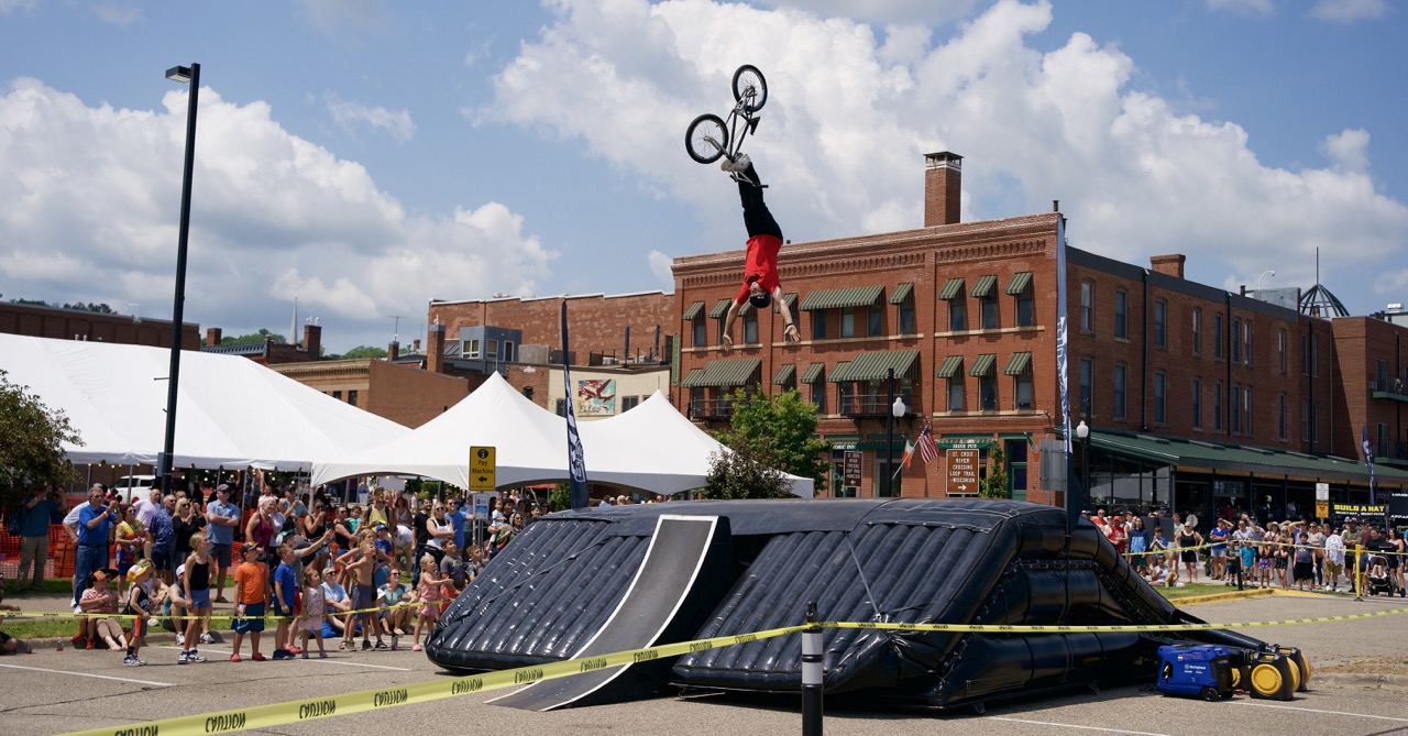 Mega Jump BMX show at the Children's Museum in Mankato